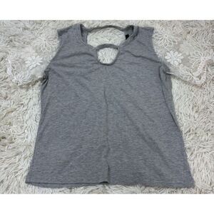 Gray & White Blouse with Sheer Sleeves by Romwe size Medium